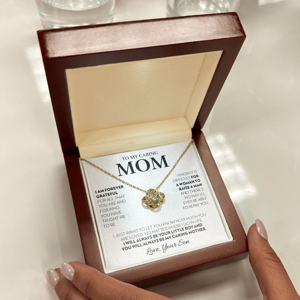 Mom (from Son) - Always (White) - Love Knot Necklace