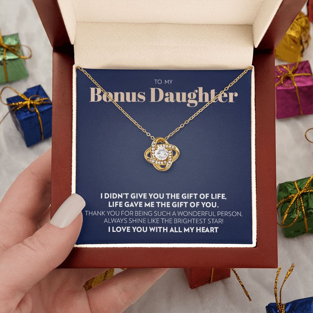 To My Bonus Daughter - Gift of You - Love Knot Necklace