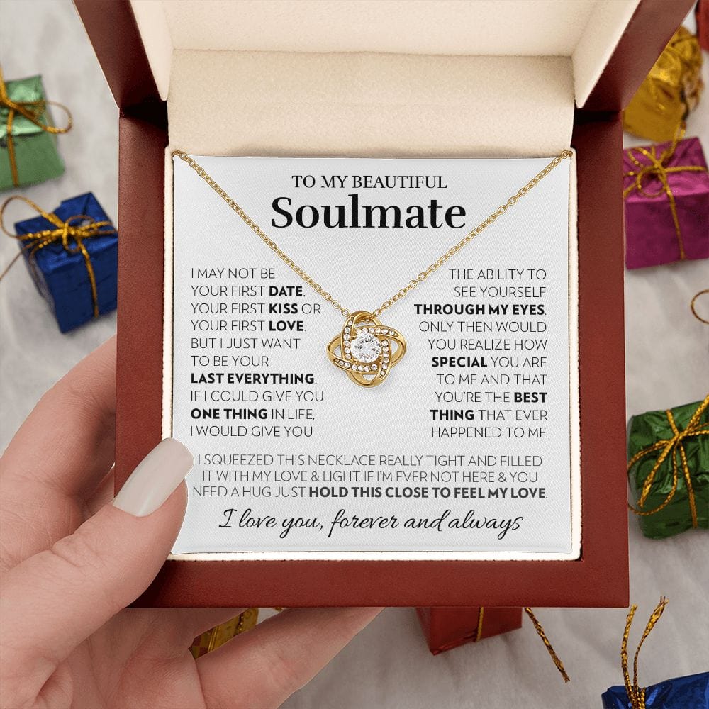 To My Soulmate - Feel My Love - Love Knot Necklace