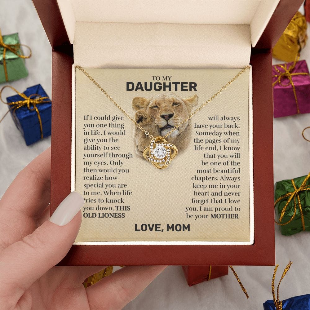 To My Daughter (From Mom) - This Old Lioness - Love Knot Necklace