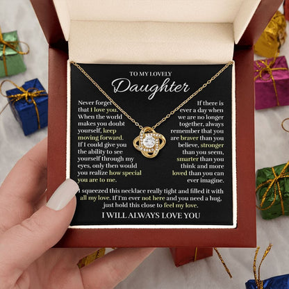 To My Daughter - All My Love - Love Knot Necklace