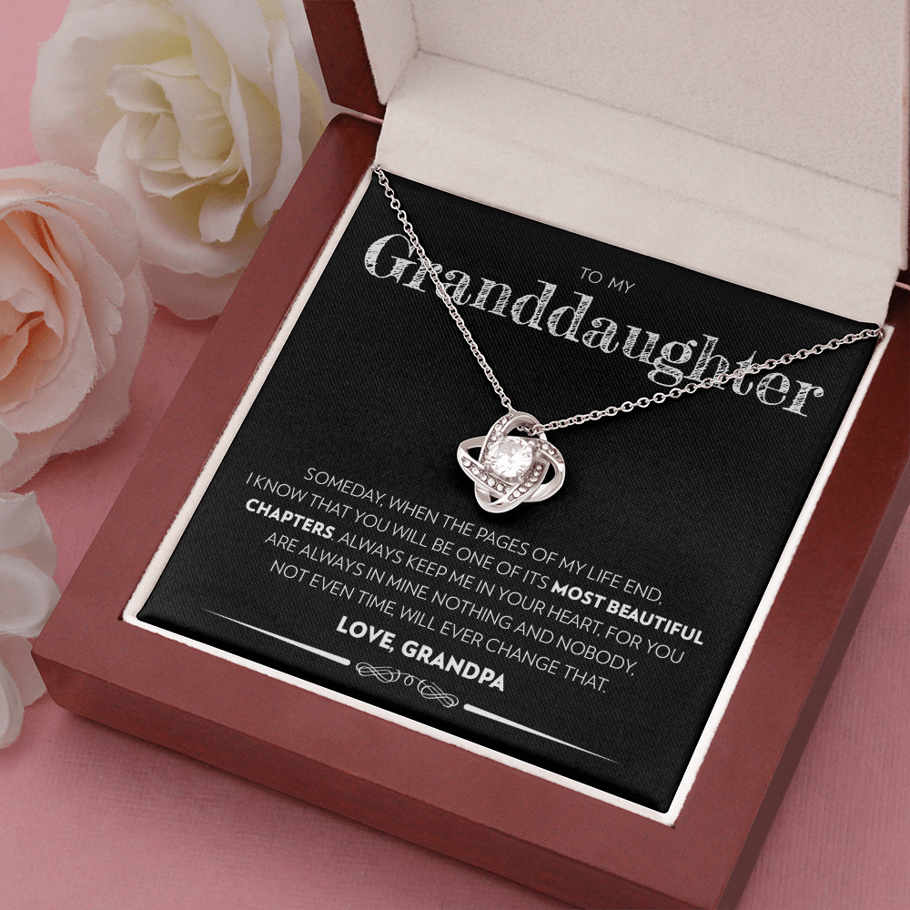Granddaughter (From Grandpa) - Pages Of My Life - Love Knot Necklace