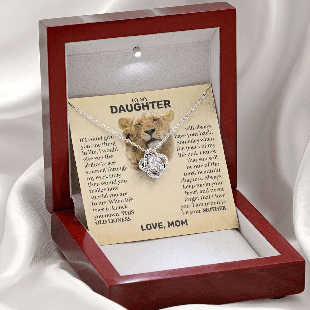 To My Daughter (From Mom) - This Old Lioness - Love Knot Necklace
