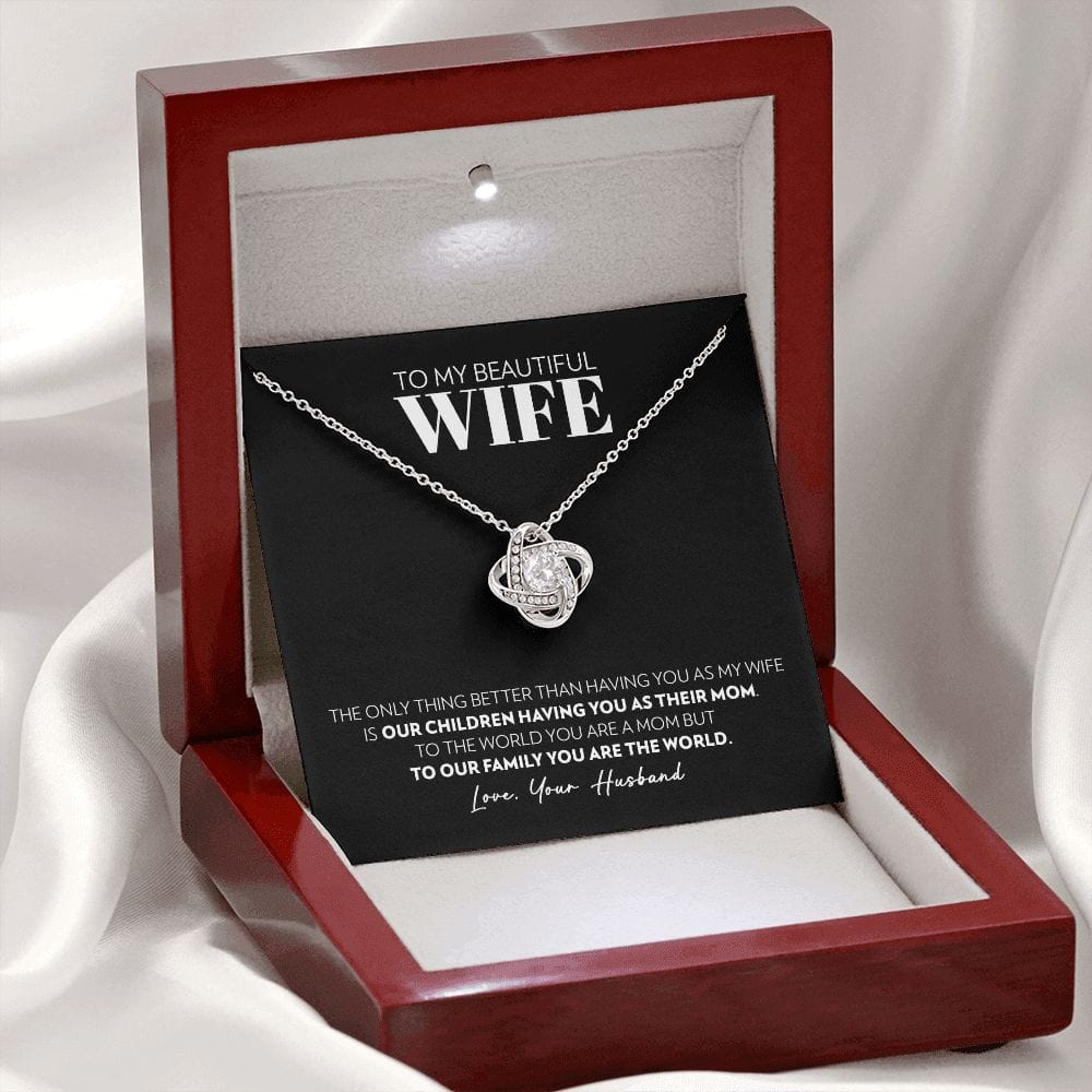 To My Wife - Only Thing Better (Black) - Love Knot Necklace