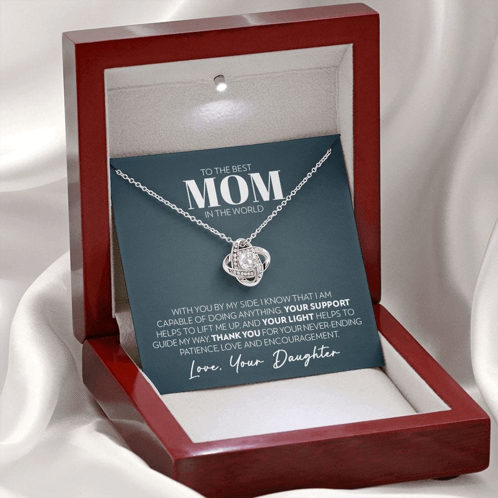 Mom (from Daughter) - Support - Love Knot Necklace