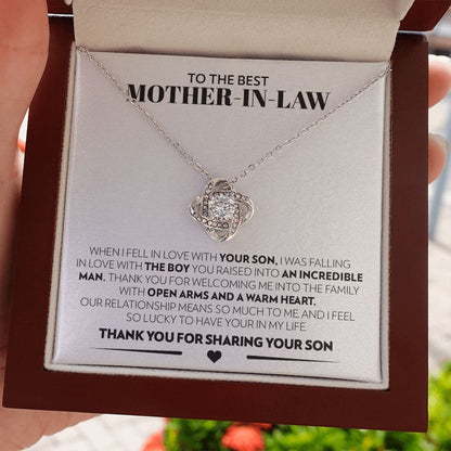 To The Best Mother-In-Law - So Lucky - Love Knot Necklace