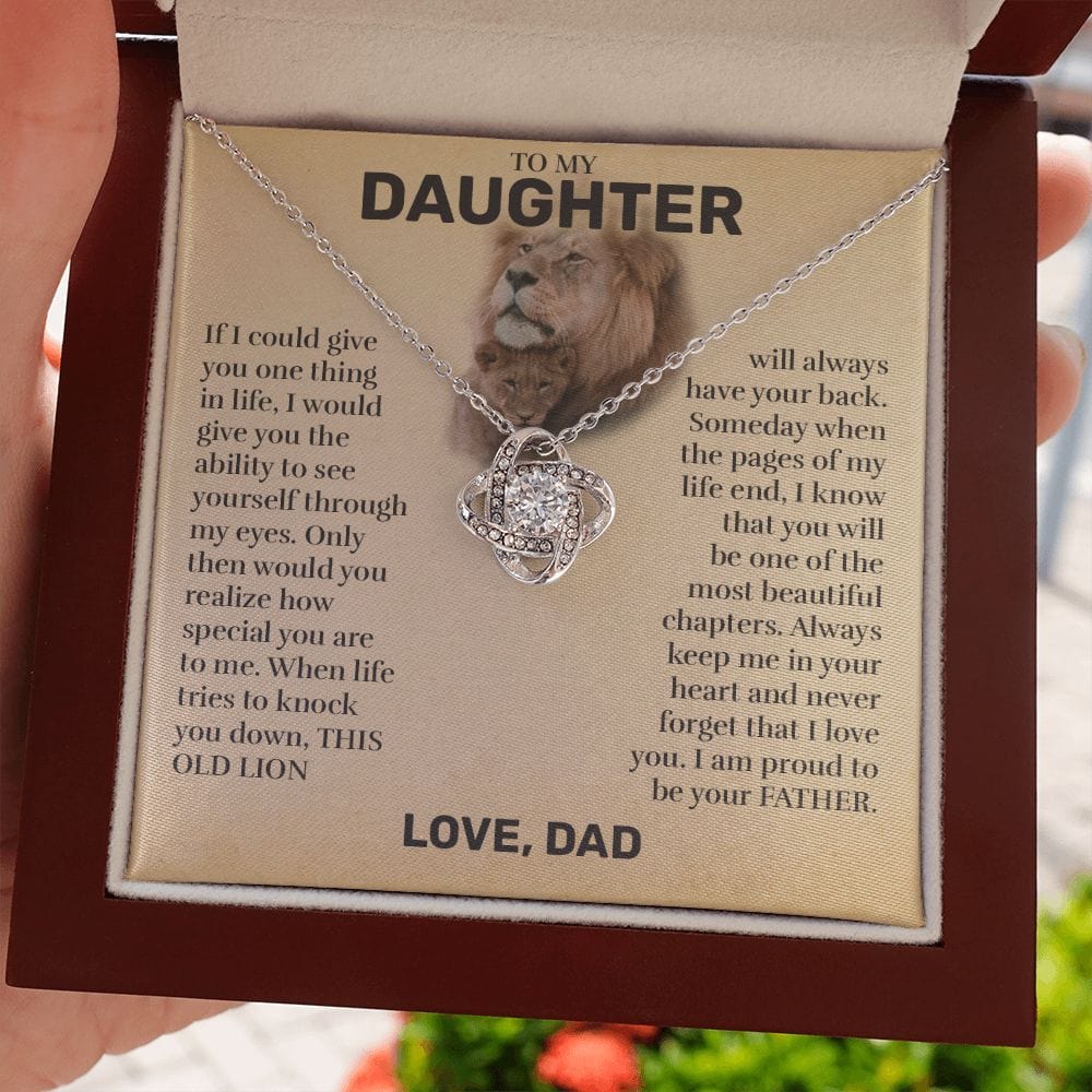 To My Daughter (From Dad) - This Old Lion - Love Knot Necklace
