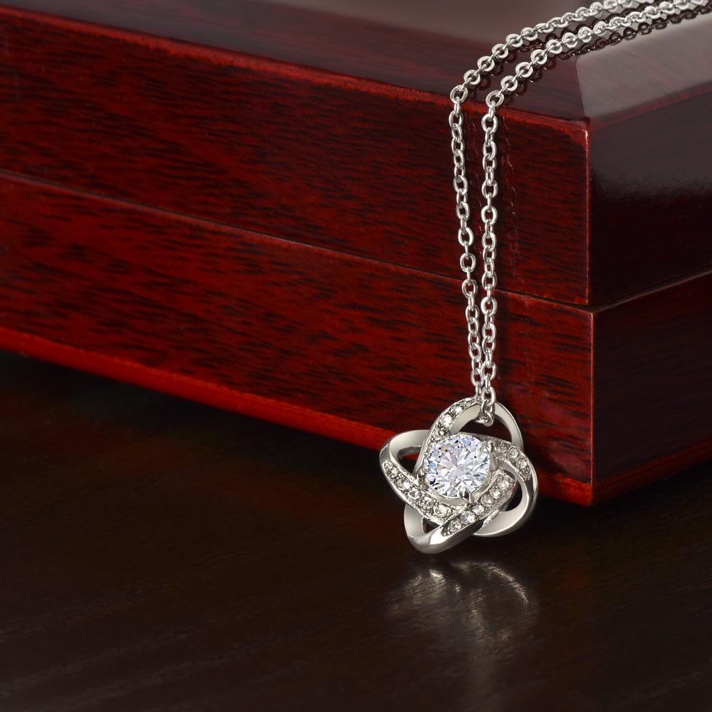 To My Beautiful Daughter (From Mom) - Keep Moving Forward - Love Knot Necklace