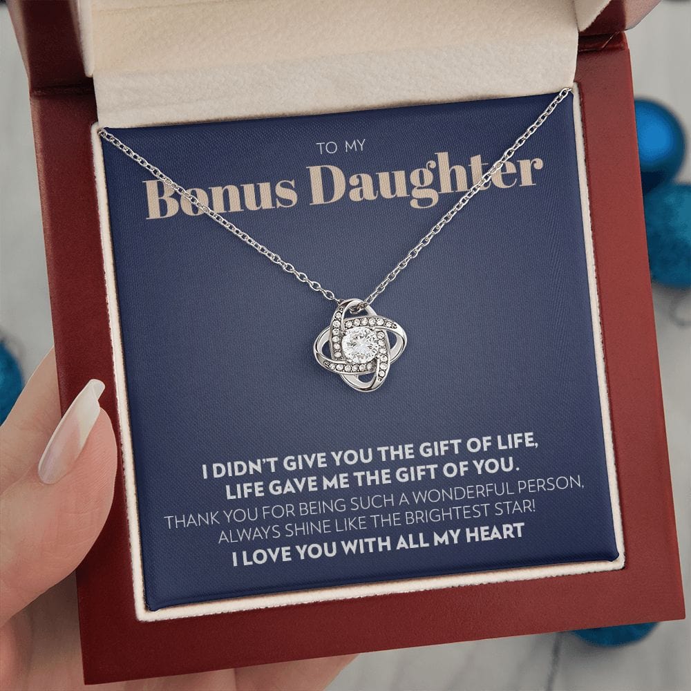 To My Bonus Daughter - Gift of You - Love Knot Necklace