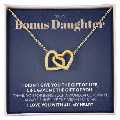 Bonus Daughter - Gift of You - Interlocking Hearts Necklace