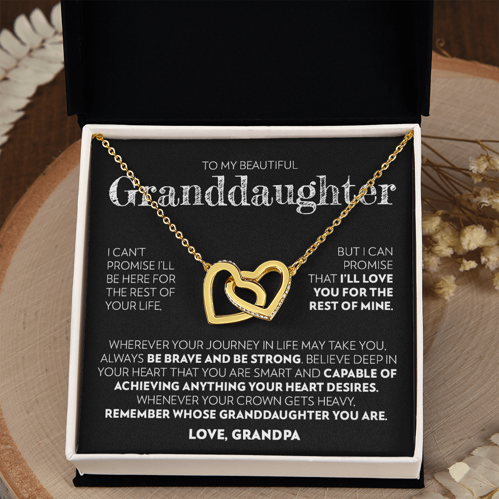 Granddaughter (from Grandpa) - Promise - Interlocking Hearts Necklace