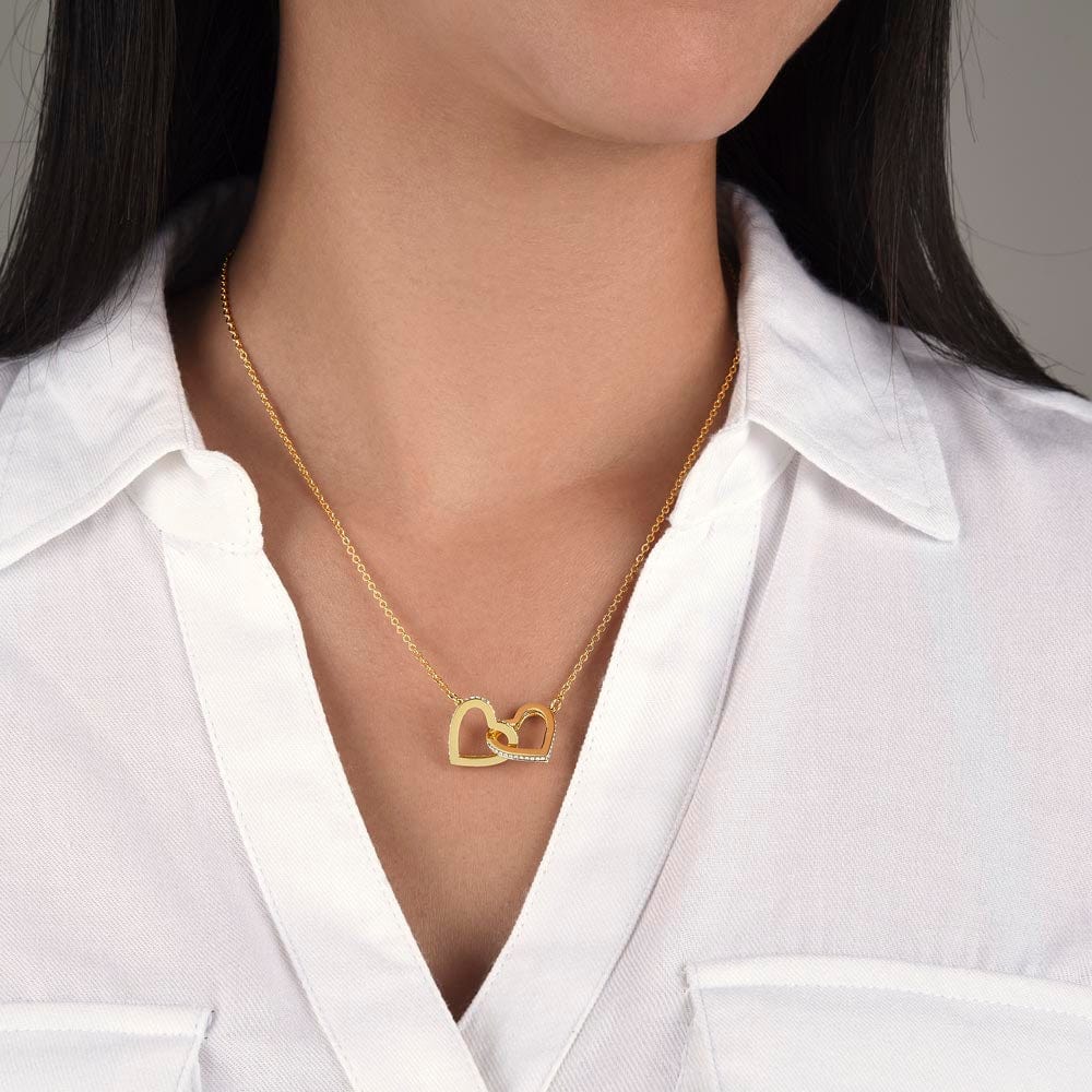 To My Granddaughter (From Grandpa) - Proud Old Lion - Interlocking Hearts Necklace