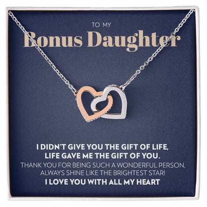 Bonus Daughter - Gift of You - Interlocking Hearts Necklace