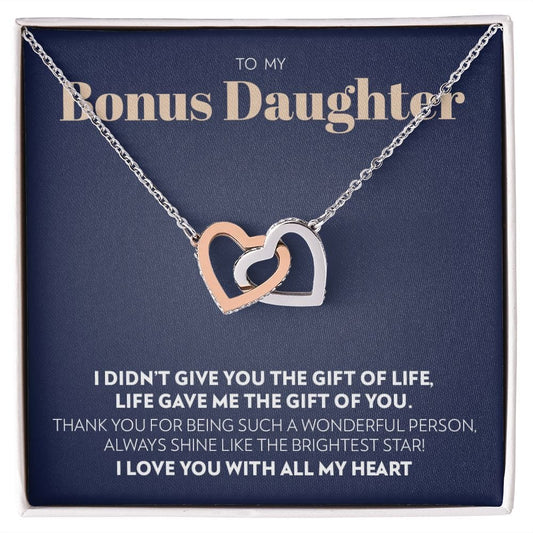 Bonus Daughter - Gift of You - Interlocking Hearts Necklace