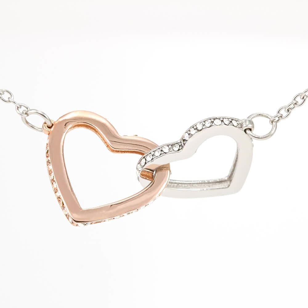 To My Beautiful Daughter (From Dad) - Keep Moving Forward - Interlocking Hearts Necklace