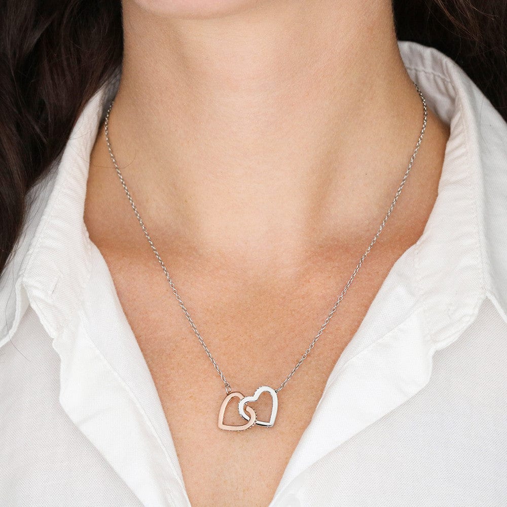 To My Beautiful Daughter (From Dad) - Keep Moving Forward - Interlocking Hearts Necklace