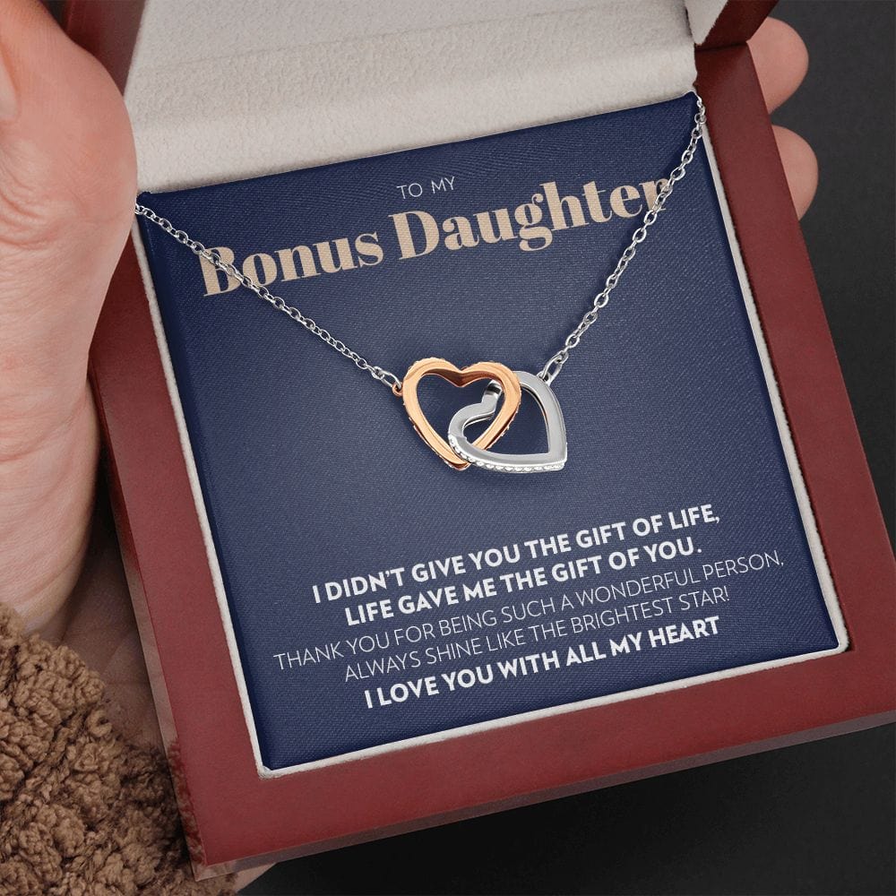 Bonus Daughter - Gift of You - Interlocking Hearts Necklace