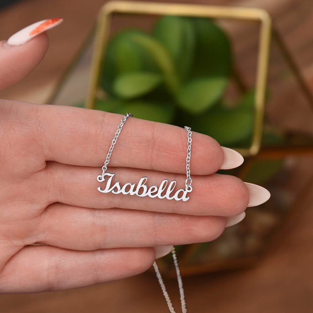 Granddaughter (From Grandma & Grandpa) - Keep Moving Forward - Custom Name Necklace