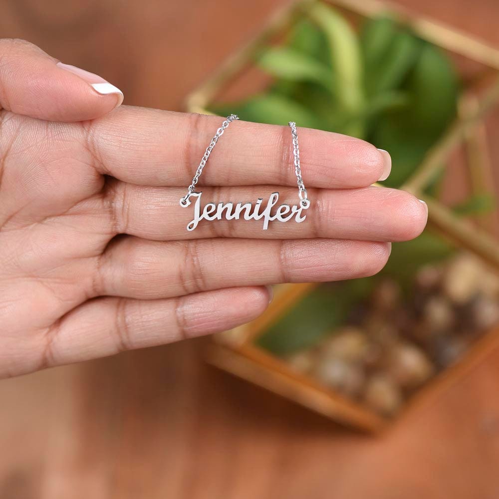 Granddaughter (From Grandma & Grandpa) - Keep Moving Forward - Custom Name Necklace