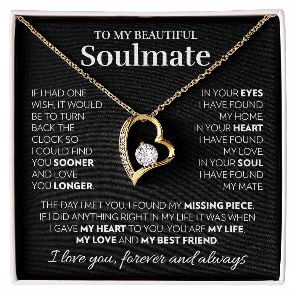 To My Soulmate - In Your Heart - Forever Love Necklace
