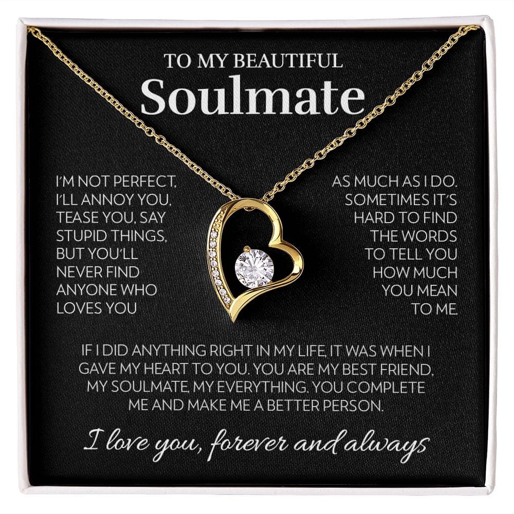 To My Soulmate - I'm Not Perfect - Forever Love Necklace