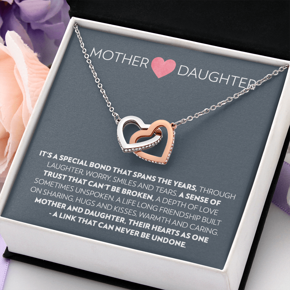 Mother & Daughter - Special Bond -Interlocking Hearts Necklace