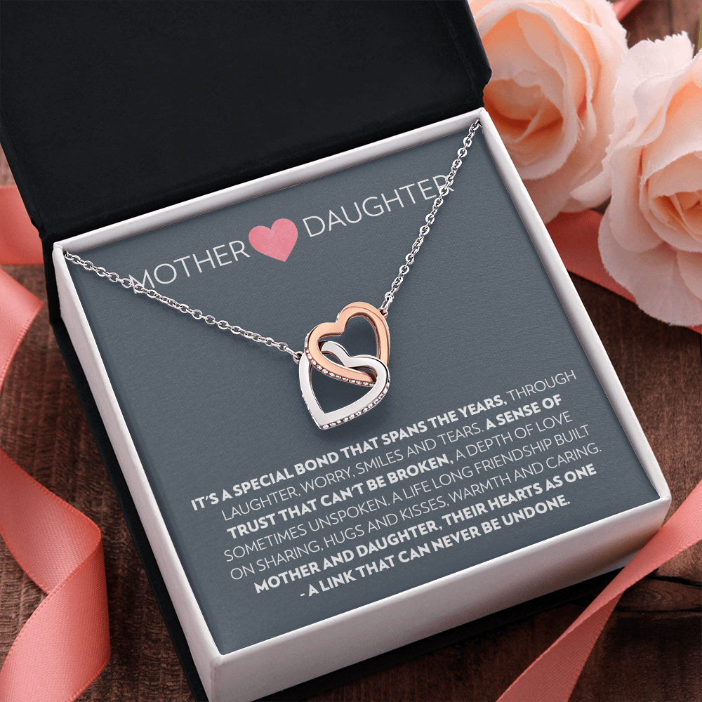 Mother & Daughter - Special Bond -Interlocking Hearts Necklace