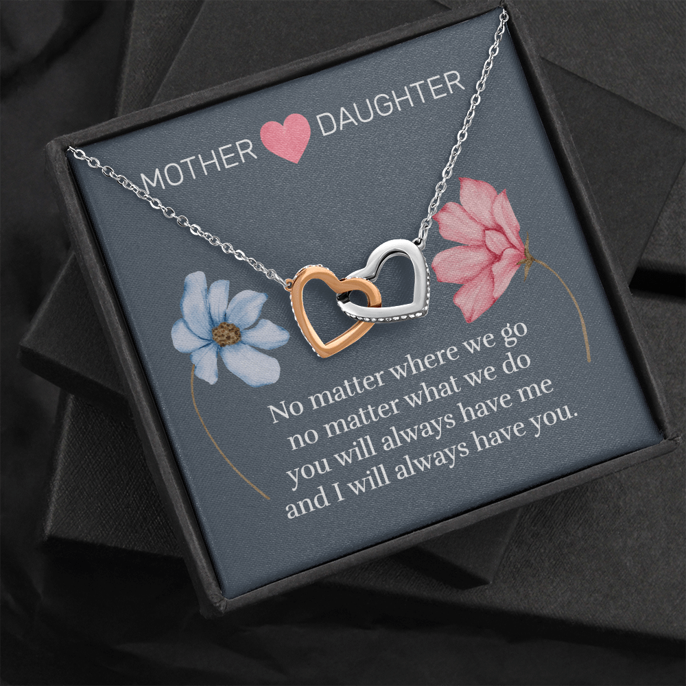 Mother & Daughter - Always - Interlocking Hearts