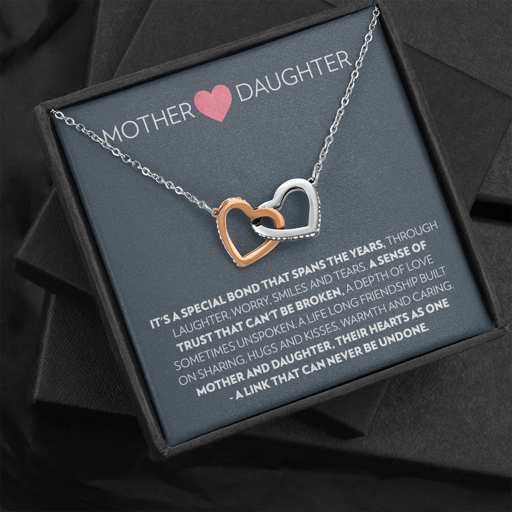 Mother & Daughter - Special Bond -Interlocking Hearts Necklace