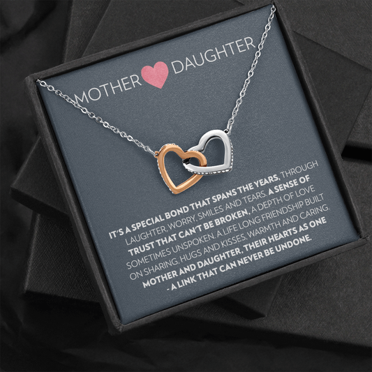Mother & Daughter - Special Bond -Interlocking Hearts Necklace
