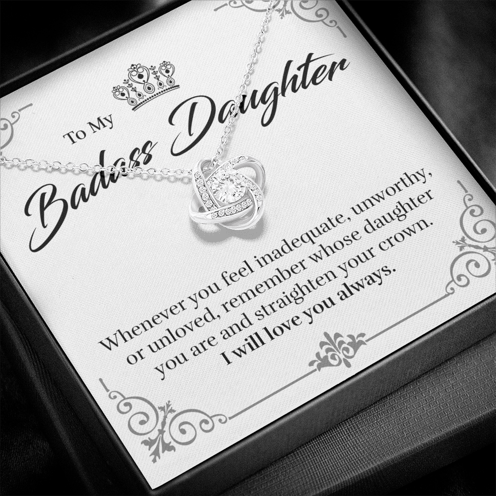 Daughter - Straighten Your Crown - Love Knot Necklace