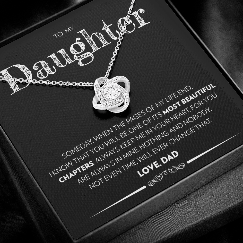 Daughter (From Dad) - Pages Of My Life - Love Knot Necklace