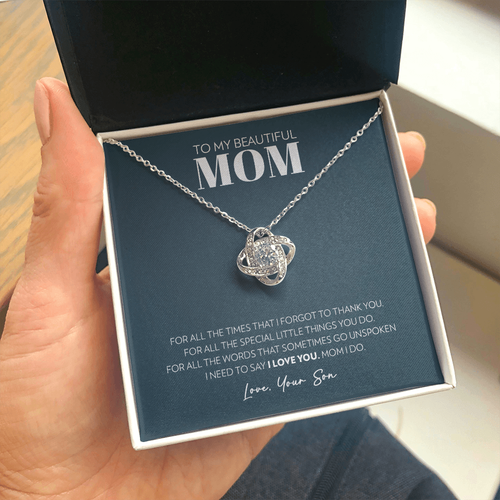 Mom (From Son) - For All The Times - Love Knot Necklace