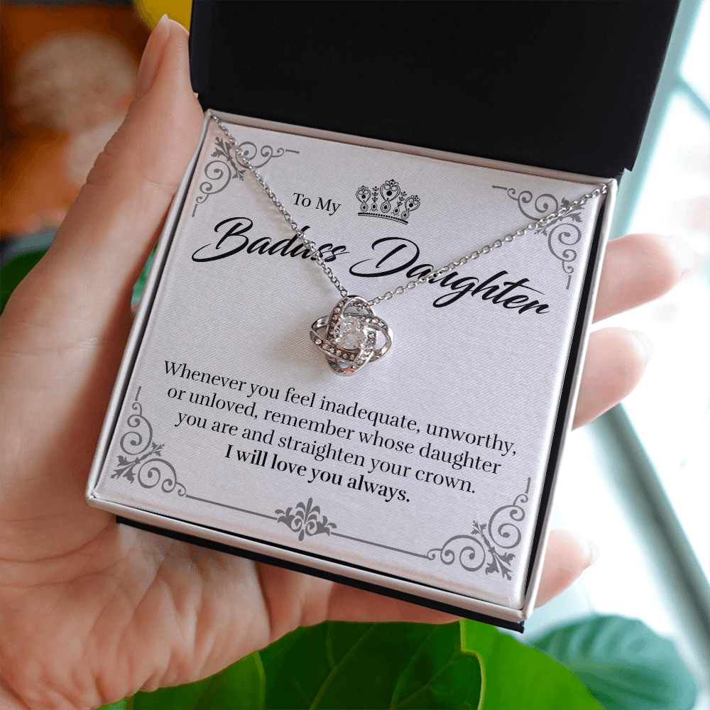 Daughter - Straighten Your Crown - Love Knot Necklace