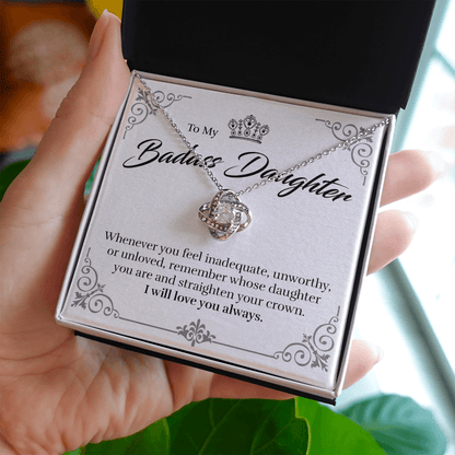 Daughter - Straighten Your Crown - Love Knot Necklace
