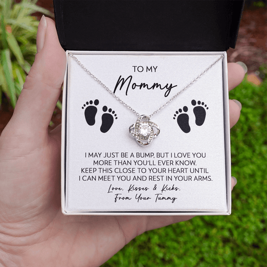 Love, Kisses & Kicks (From the Bump) - Love Knot Necklace