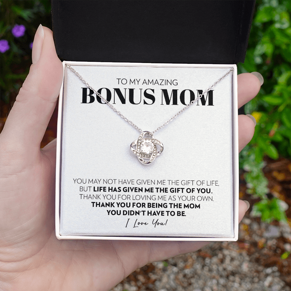 Bonus Mom - Thank You - Love Knot Necklace