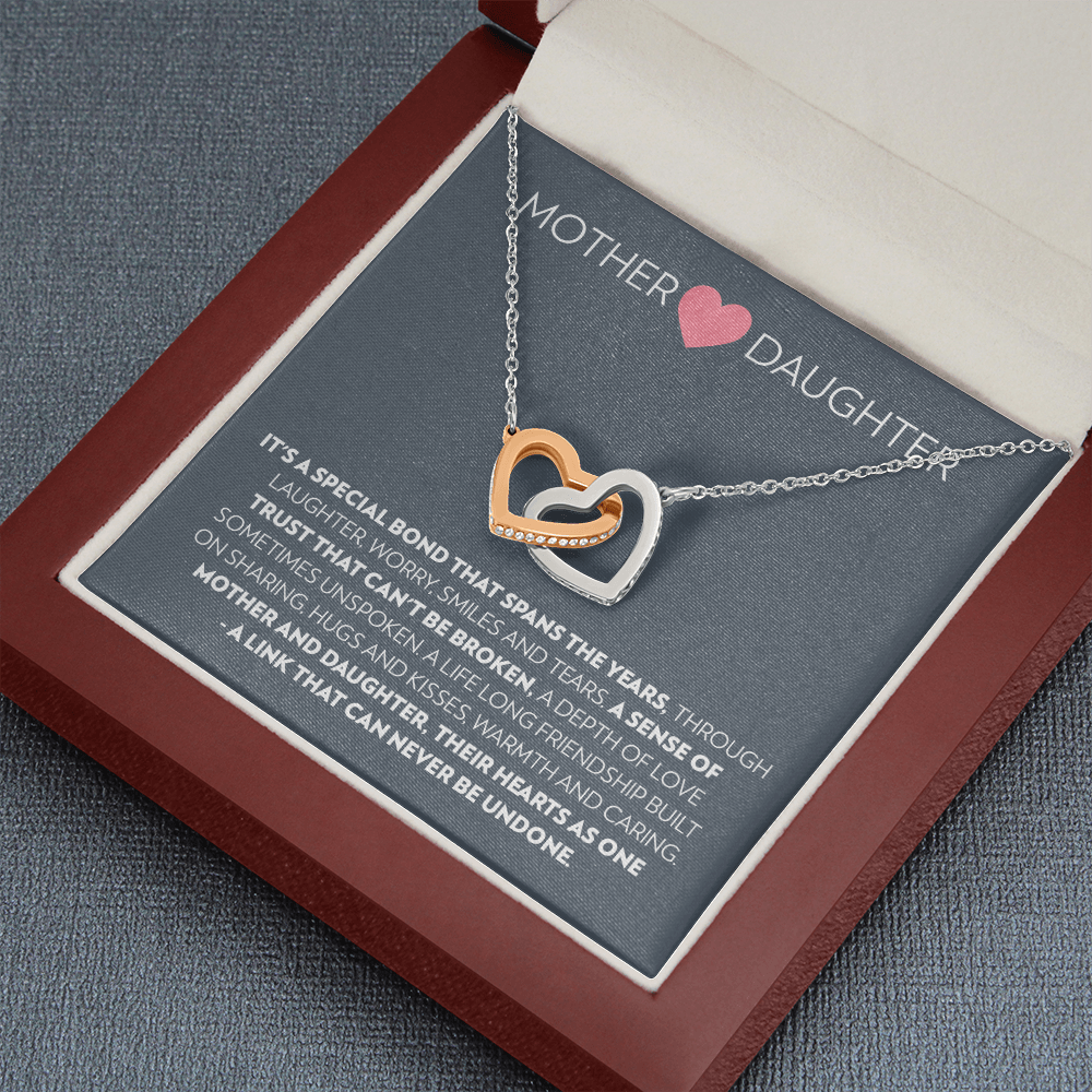 Mother & Daughter - Special Bond -Interlocking Hearts Necklace