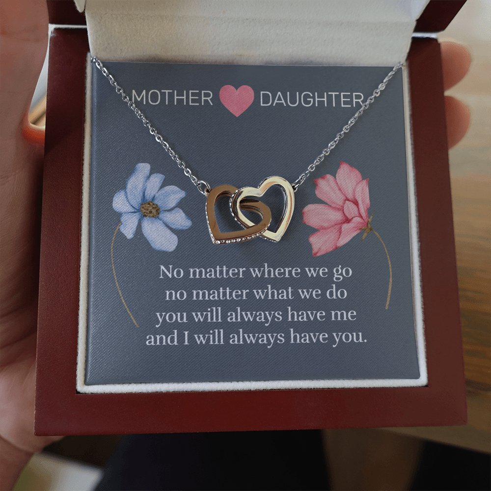 Mother & Daughter - Always - Interlocking Hearts