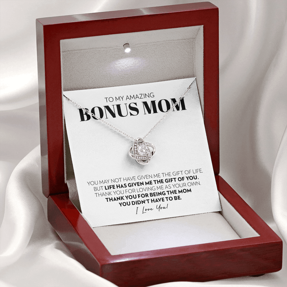 Bonus Mom - Thank You - Love Knot Necklace