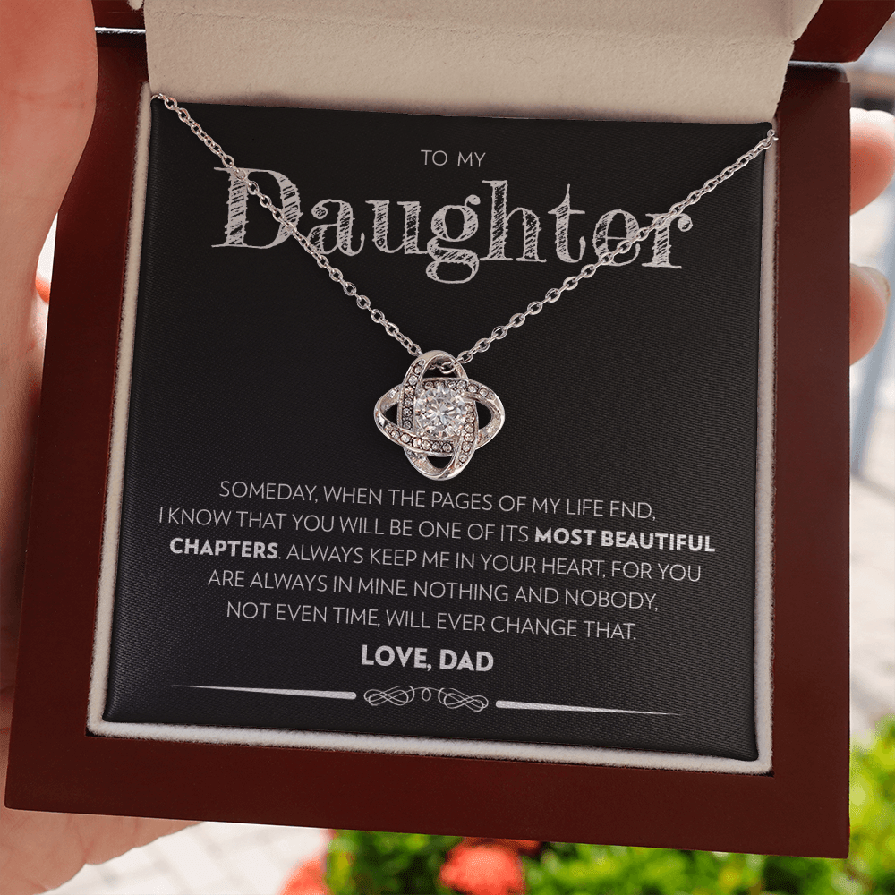 Daughter (From Dad) - Pages Of My Life - Love Knot Necklace