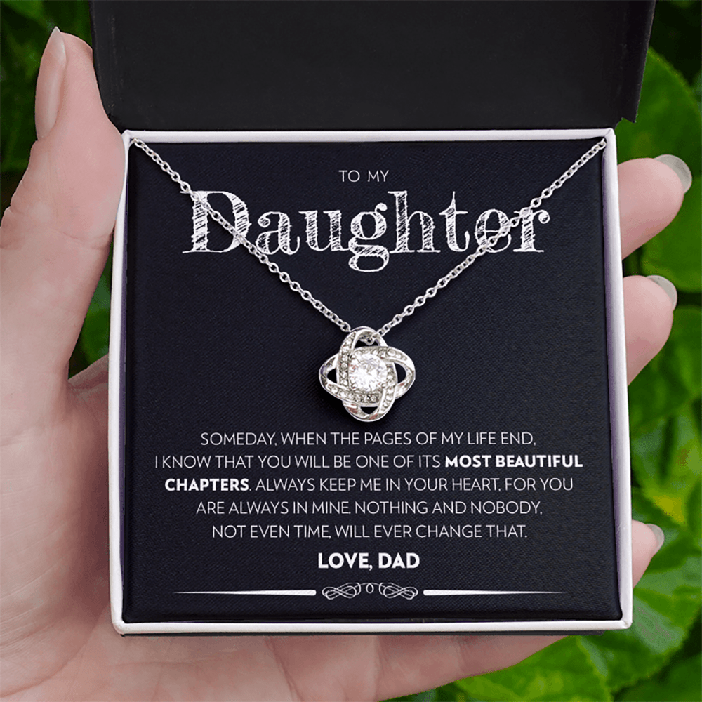 Daughter (From Dad) - Pages Of My Life - Love Knot Necklace